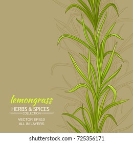 lemongrass leaves vector pattern on color background