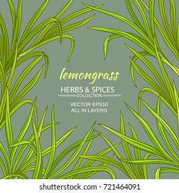 Lemongrass Plant Vector Frame On Color Background