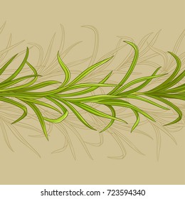 lemongrass plant vector pattern on color background