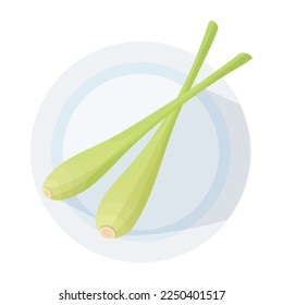 Lemongrass slice icon. Sliced lemongrass stalk, for Thai soup, seasoning. Or cosmetics.