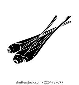 Lemongrass stalk three branches icon. Sliced lemongrass stalk, for Thai soup, seasoning. Or cosmetics.