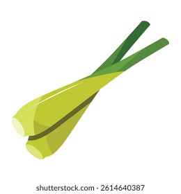 Lemongrass Stalks Hand Drawn Illustration for Culinary and Herbal Use. Indonesian Spices