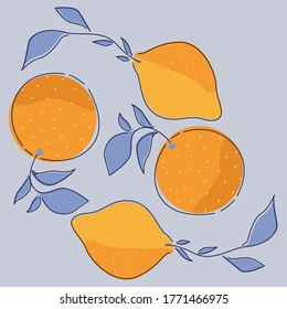Lemon,orange vector illustration.Seamless vector pattern.You can use it as background or print.Food illustration. Vector stock illustration.Lemon,illustration.Lemon,orange pattern. Fresh fruit.Lemonad