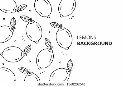 Lemons background. isolated on white background