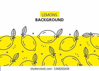 Lemons background. isolated on white background