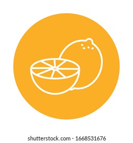 diseño de iconos estilo bloque limones, Frutas saludables alimentos orgánicos dulce y tema natural Ilustración vectorial