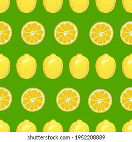 Lemons are bright.Lemon fruits on a light green background.textile, fabric, packaging paper, background, wallpaper, material.