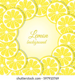 lemons card-vector illustration. Slices of lemon on the background. EPS 10