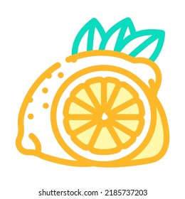 lemons cut color icon vector. lemons cut sign. isolated symbol illustration