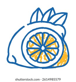 lemons cut doodle icon sketch vector. lemons cut sign. isolated symbol illustration