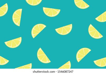 Lemons cut on blue background