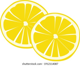 Lemones cortados en rodajas, ilustración, vector sobre un fondo blanco.