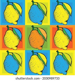 Lemons decorative artwork pop art