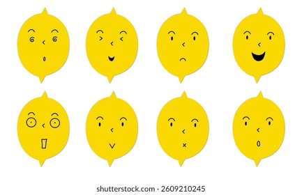Lemons with different expressions on their faces.