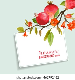 Lemons and Flowers Card. Fruit Background. Wedding Invitation. Vector.