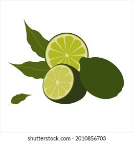 Lemones. Limón verde. Lime. Aislado sobre un fondo blanco. Todo el mundo. Citrus.