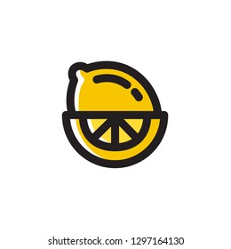 Lemons icon , Lemon slice logo , Fruit Symbol