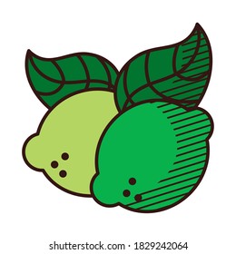 icono de limones sobre fondo blanco, estilo de dibujo a mano, ilustración vectorial