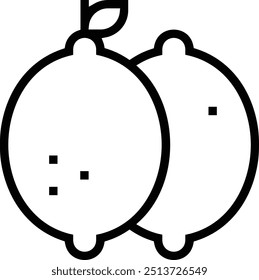 ícone limões. Design de estilo linear fino isolado em fundo branco