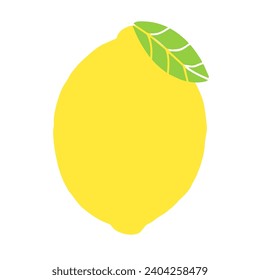 Lemones con clíparte vectorial de objeto único hoja. Elemento gráfico de cítricos frescos. Diseño plano de moda y escalable. Imprimir listo, diseño web, empaquetado, logotipo.