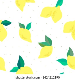 lemons with leaves, pattern lemons