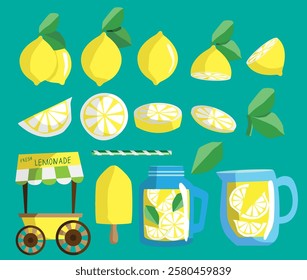 Lemons and lemonade vector clip art