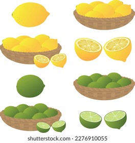 limones y limones en una cesta