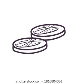 lemons line style icon design, Fruit healthy organic food sweet and nature theme Vector illustration