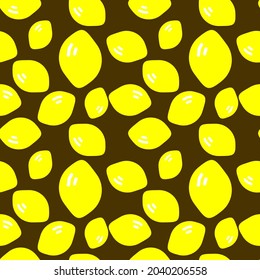 Lemones sobre un fondo de chocolate para la creatividad de los niños, textiles, tarjetas