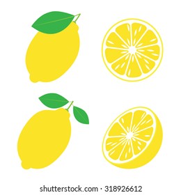 Lemons on a white background.