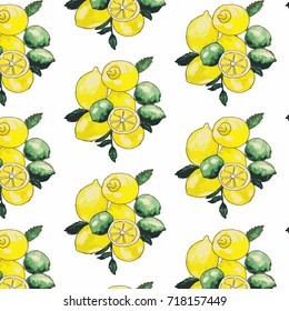 Lemons on a white background