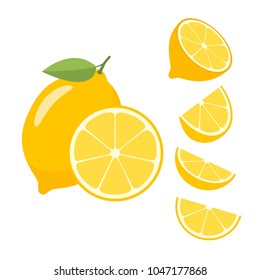 Lemons on a white background. This creativity will bring success in your business project. Vector illustration