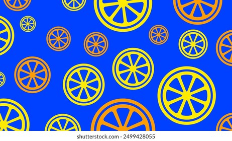 Limones y naranjas sobre un fondo azul