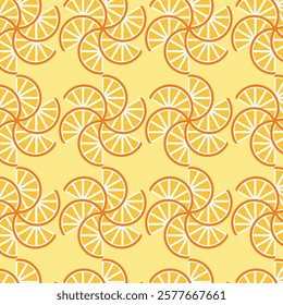  Lemons and oranges slices seamless pattern