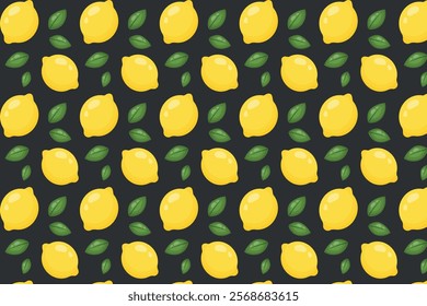 Lemons pattern. Vector illustration in flat style.