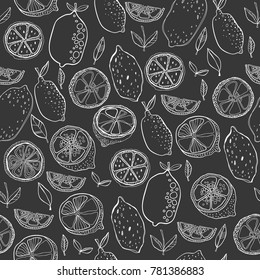 Lemons. Seamless pattern for decoration. Vector