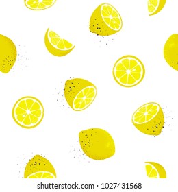 Lemons seamless pattern. Vector illustration.