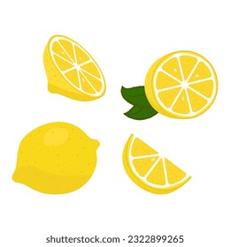 Lemons set Icon Vector Illustration design isolated