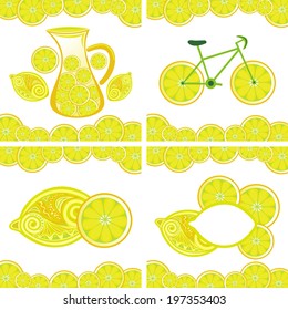 Lemons set vector illustration