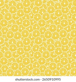 Limões fatiado padrão sem costura. Limonada repetir textura para papel de parede, têxtil, envoltório, design de tecido tropical. Ilustração de vetor de fundo.
