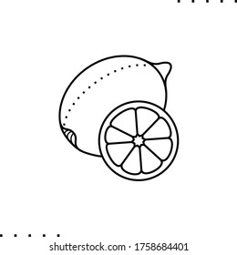 ZitronenVektorfruchtsymbol in Umrissen