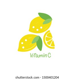 Lemons vector hand drawn illustration. Fresh, natural lemons: whole, slice, with leaves. Graphic illustrations isolated on white background