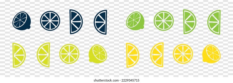 Lemons vector set design template. Modern icon design