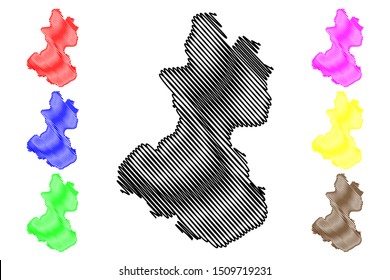 Lempira Department (Republic of Honduras, Departments of Honduras) map vector illustration, scribble sketch Lempira map