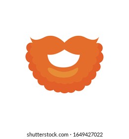 lemprechaun beard and mustache detaild style vector illustration design