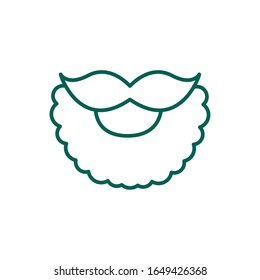 lemprechaun beard and mustache line style vector illustration design