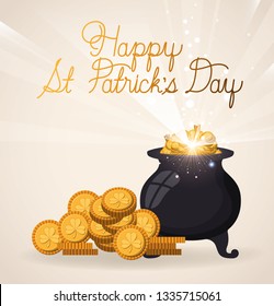 lemprechaun cauldron with st patrick font