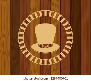 lemprechaun hat saint patricks with wooden background