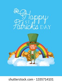 lemprechaun with rainbow saint patricks day font