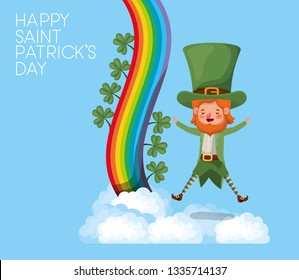 lemprechaun with rainbow saint patricks day font